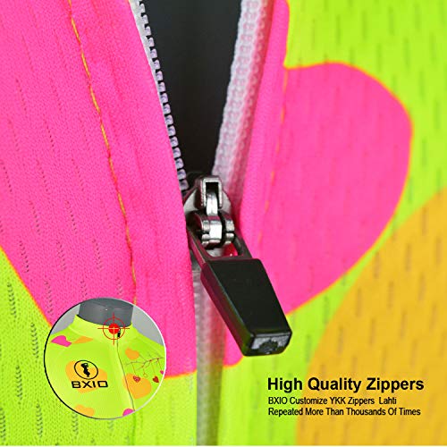BXIO Mujer Manga Larga Ciclismo Jersey Chaqueta Transpirable Verano Polar Reflectante Antiarrugas Ropa de Bicicleta Anti (Fluo Yellow(125), M)