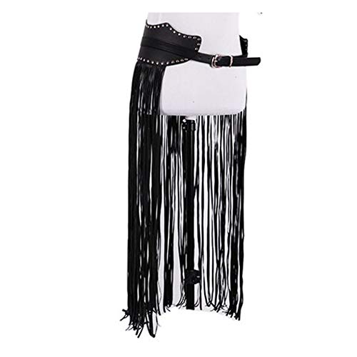 Cadena de cuero para el cuerpo Cinturón de arnés de cuerpo ajustable para mujer Hippie Boho Cinturón con flecos largos Borlas de cuero de imitación Cinturón de punk Correa de fiesta Rendimiento de bai