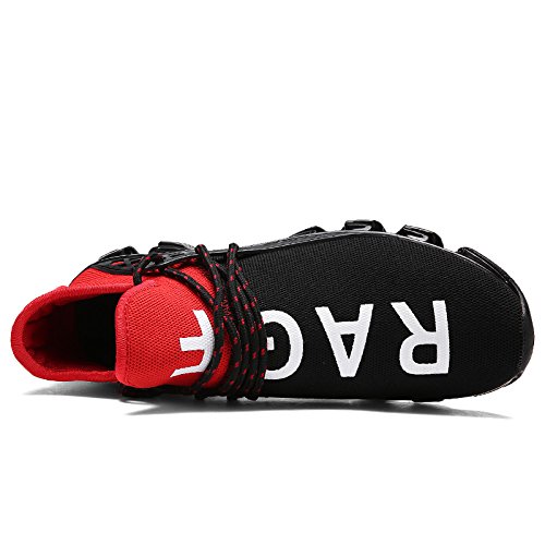 Cagaya - Zapatillas de deporte de malla para hombre y mujer, transpirables, zapatillas informales, para el tiempo libre, talla 36-48, color Rojo, talla 42 EU