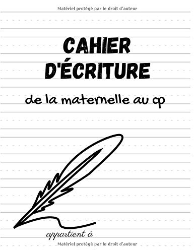 Cahier d'Ecriture de la maternelle au cp: pour apprendre l'écriture cursive avec papa et maman - garçon et fille - PS MS GS - 100 pages de lignes ... enfants mot lettre  - cadeau pour enfant