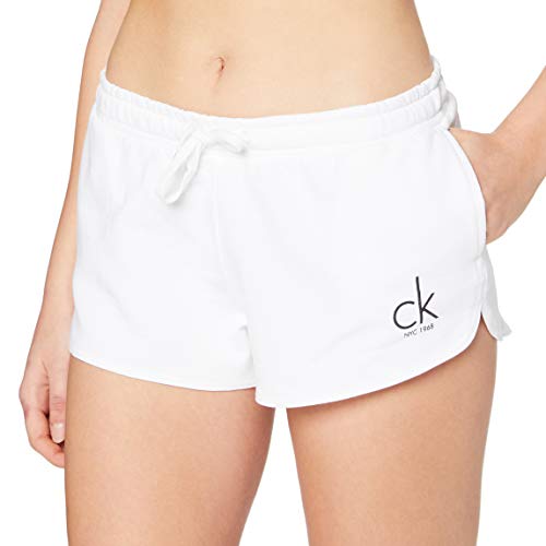 Calvin Klein Beach Runner Short Pantalones Cortos Informales, Pvh White, Medium para Mujer