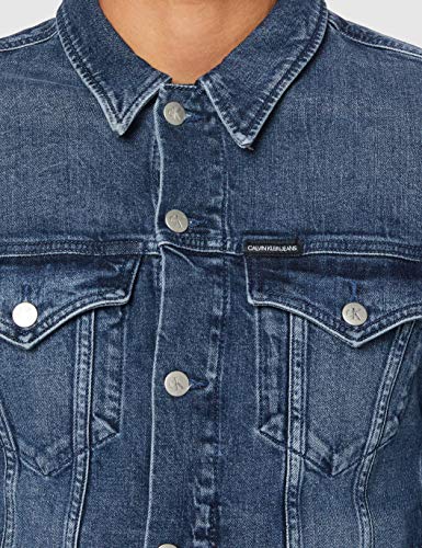 Calvin Klein Foundation Denim Jacket Chaqueta, BB076-DARK Blue, XL para Hombre