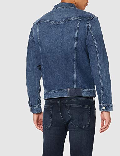 Calvin Klein Foundation Denim Jacket Chaqueta, BB076-DARK Blue, XL para Hombre