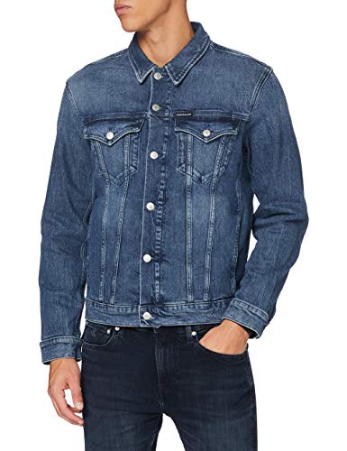 Calvin Klein Foundation Denim Jacket Chaqueta, BB076-DARK Blue, XL para Hombre