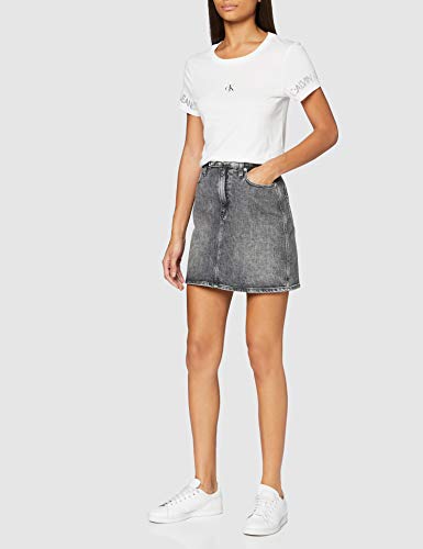 Calvin Klein High Rise Skirt Falda, Denim Black, 32W Short para Mujer