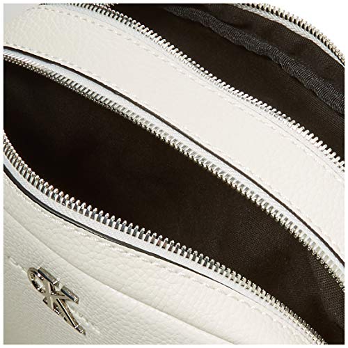 Calvin Klein Jeans Double Zip Crossbody, CUERPO DE DOBLE CIERRE para Mujer, White, 28 Inches, Extra-Large