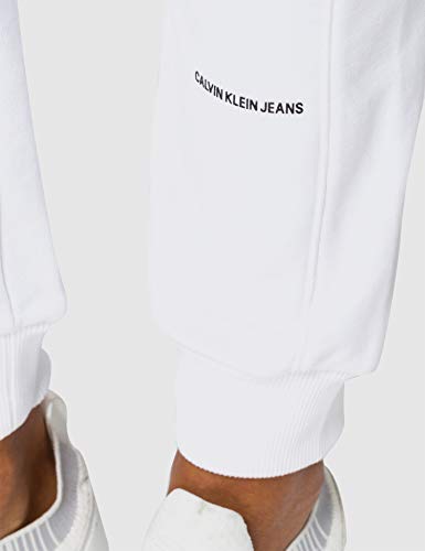 Calvin Klein Jeans Micro Branding Jogging Pant Chándal, Blanco Brillante, S para Mujer