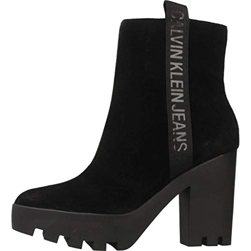 Calvin Klein Jeans Serina Suede, Botines Mujer, Negro (Black 000), 41 EU