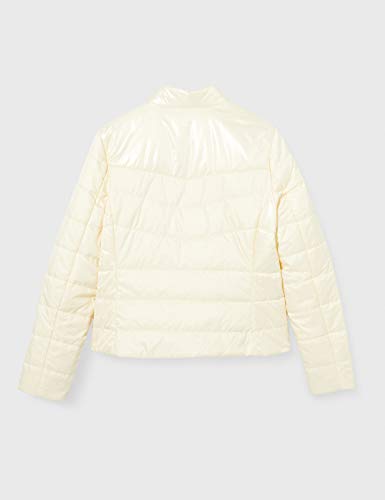 Calvin Klein Padded Moto Jacket Chaqueta, Invierno Blanco, XL para Mujer