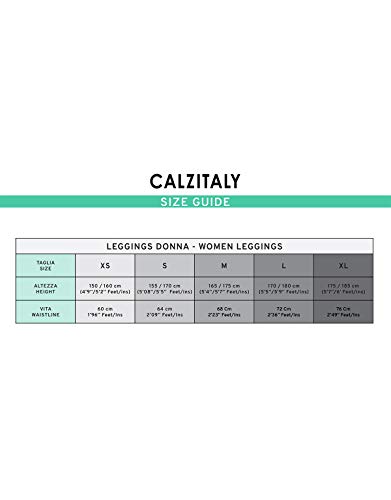 CALZITALY Leggings Efecto Piel Térmicos, Leggings Brillates, Mallas con Brillantina, Glitter | Negro | XS, S, M, L, XL | Made in Italy (M, Negro)