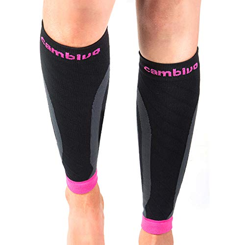 CAMBIVO 2 Pares Mangas de Compresión, Perneras Compresion Hombre y Mujer, Mallas Pantorrilleras Compresivas para Deporte, Running, Ciclismo, Trabajo, Vuelo