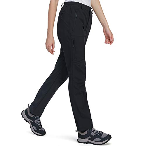 CAMEL CROWN Mujer Pantalones de Softshell Impermeables con Forro Polar, Pantalones de Nieve Montaña Mujer Impermeables Invierno Calentar Pantalones Trekking Escalada Senderismo Esquiar Softshell