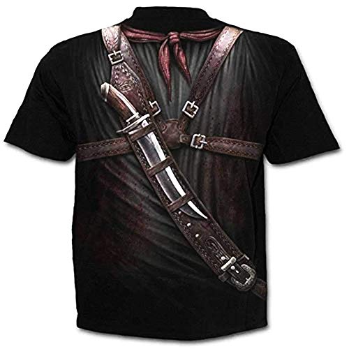Camisa - Camiseta guerrera - Camisa Rambo - Calavera - Calavera gótica - Militar - Manga Corta - 3D - Mujer - Mujer - Hombre - Hombre - Divertido - Unisex - Regalo - Talla m - c06 - Idea de Regalo