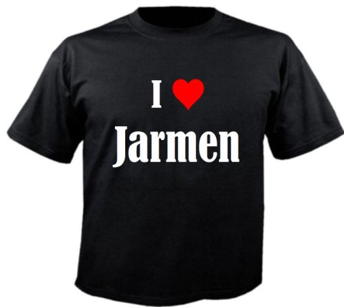 Camiseta I Love Jarmen para mujer, hombre y niños en los colores negro, blanco y rosa. Negro M