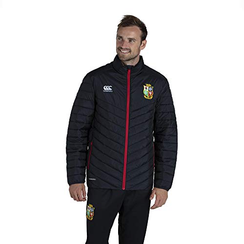 Canterbury Chaqueta de rugby ligera acolchada para hombre británico e irlandés Lions, Hombre, Chaqueta, 5054773326039, negro, XL