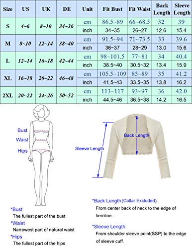 Cárdigan Corto para Mujer con Manga 3/4 y Chaqueta Corta Informal para Primavera Verano Gris con M CL10960-6