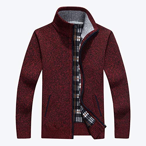 Cárdigan De Punto Grueso para Hombre Prendas De Punto Otoño Invierno Cuello Alto Cremallera Suéter Cálido Abrigo Casual Sólido Cárdigan para Hombre Outwear Homb
