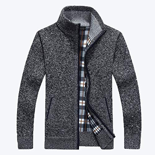 Cárdigan De Punto Grueso para Hombre Prendas De Punto Otoño Invierno Cuello Alto Cremallera Suéter Cálido Abrigo Casual Sólido Cárdigan para Hombre Outwear Homb