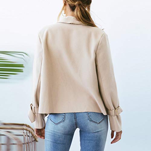 Cardigan Mujer Invierno Otoño 2019 SHOBDW Liquidación Venta Blusa Tops Manga Larga Chaquetas de Traje Mujer Casual Blazers Mujer Abrigo Mujer Baratos Cardigans Mujer Rebajas(Beige,XL)