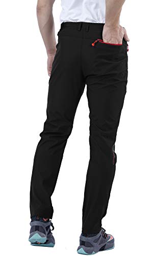 CARETOO Pantalón Deportivo con Cremallera y cinturón para Senderismo, Funcional, Trekking, Outdoor, Engrosado, Transpirable, de Secado rápido, Cortaviento y abrigado