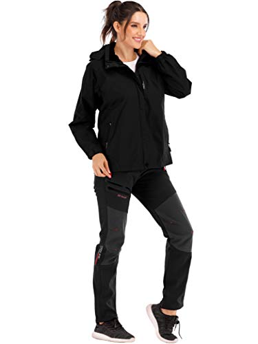 CARETOO Pantalones de senderismo para mujer, impermeables, cortavientos, cálidos, forrados