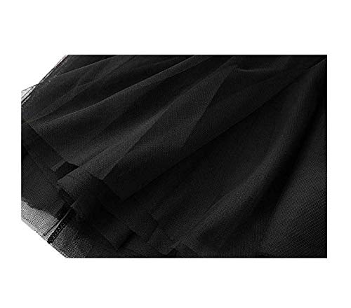 Carolilly Tulle Skirt Tutu Vintage Faldas para Mujer Tutu Ballet Under 50s Style Long Tulle Falda Mujer Rosa Negro