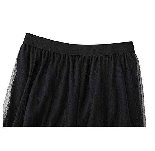 Carolilly Tulle Skirt Tutu Vintage Faldas para Mujer Tutu Ballet Under 50s Style Long Tulle Falda Mujer Rosa Negro