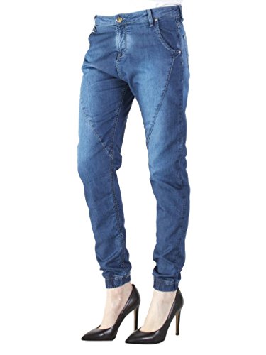 Carrera Jeans - Jogger Vaqueros Baggy para Mujer, Tiro caído, Estilo Denim, Tejido Extensible, Ajuste Apretado, Cintura Normal
