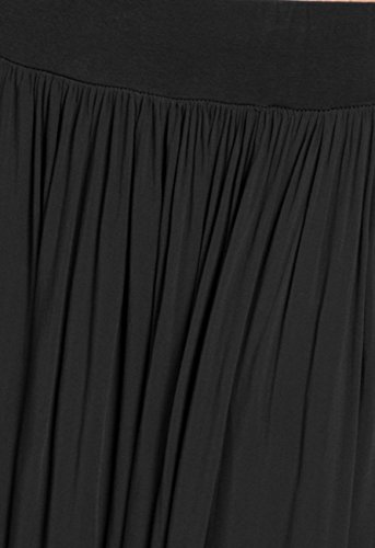 Caspar RO012 Falda Plisada de Verano para Mujer Falda Larga Casual, Color:Negro, Talla:Talla Única
