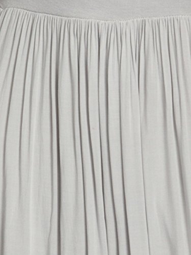 Caspar RO012 Falda Plisada de Verano para Mujer Falda Larga Casual, Talla:Talla Única, Color:Gris (Claro)