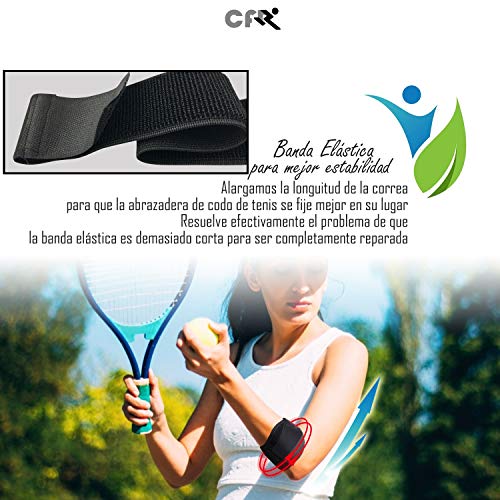CFR Codera de Tenista de Compresión, Codera Ajustable Deportiva para Tenis y Golfista, con Almohadilla de Compresión, Codo Correa, Alivia el Dolor, Protector de Codo, para Hombres y Mujeres
