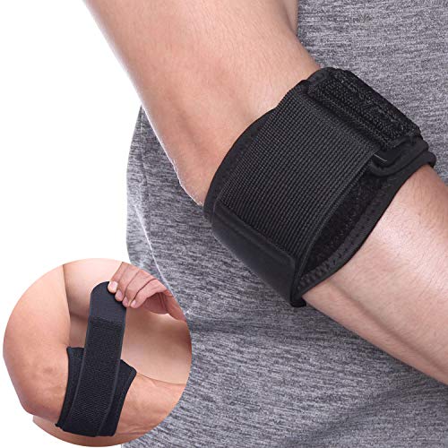 CFR Codera de Tenista de Compresión, Codera Ajustable Deportiva para Tenis y Golfista, con Almohadilla de Compresión, Codo Correa, Alivia el Dolor, Protector de Codo, para Hombres y Mujeres