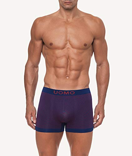 Channo Pack de 12 - Calzoncillos Boxer Lycra sin Costuras con Rayas horizontales (L)