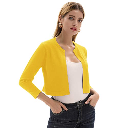 Chaqueta Corta de Mujer Bolero Suéteres Casual Elegante 3/4 Mangas L Cl10942-13