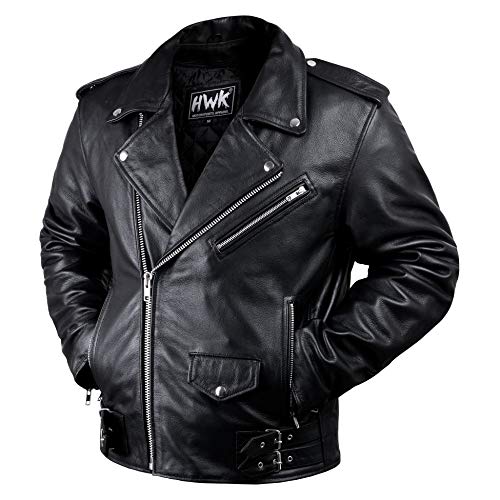 Chaqueta de cuero para motocicleta para hombre, para montar en motocicleta, café, racer, estilo vintage, Brando Biker Chaquetas CE blindadas (4XL)