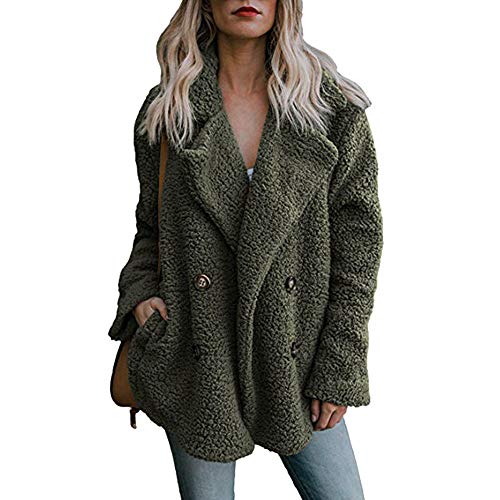 Chaqueta De Invierno para Mujer Casual Abrigo de Lana Outwear Parka Cardigan Slim Coat Overcoat Invierno Abrigo de Algodón Collar de Vuelta riou