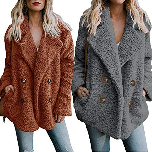 Chaqueta De Invierno para Mujer Casual Abrigo de Lana Outwear Parka Cardigan Slim Coat Overcoat Invierno Abrigo de Algodón Collar de Vuelta riou