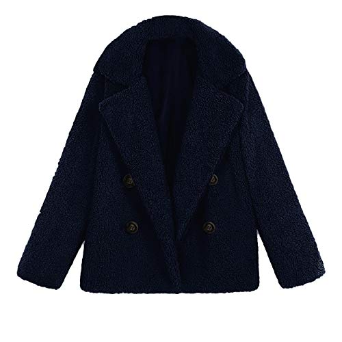 Chaqueta De Invierno para Mujer Casual Abrigo de Lana Outwear Parka Cardigan Slim Coat Overcoat Invierno Abrigo de Algodón Collar de Vuelta riou