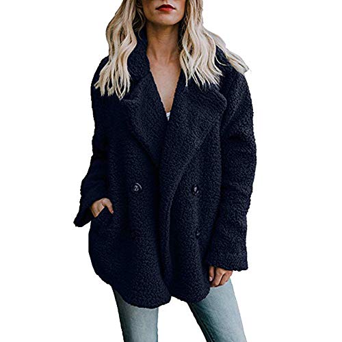 Chaqueta De Invierno para Mujer Casual Abrigo de Lana Outwear Parka Cardigan Slim Coat Overcoat Invierno Abrigo de Algodón Collar de Vuelta riou