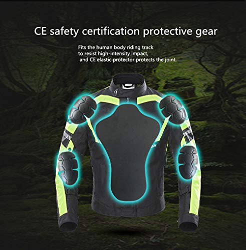 Chaqueta de Motocicleta de Moto para Hombre, Respirable, Armadura Protección, reflexión de alto brillo, para verano primavera otoño