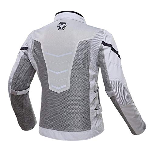 Chaqueta de Motocicleta de Verano Hombres Moto Montando Ropa Transpirable Malla Touring Chaqueta de Carreras Motocicleta 183 Gray Jacket L