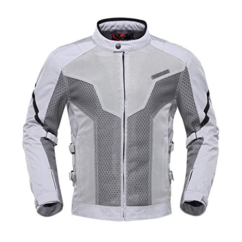 Chaqueta de Motocicleta de Verano Hombres Moto Montando Ropa Transpirable Malla Touring Chaqueta de Carreras Motocicleta 183 Gray Jacket L