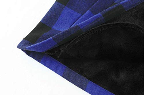 Chaqueta de tela escocesa para hombre, chaqueta de sherpa a cuadros de forro polar forrado de franela abrigo de manga larga con cremallera casual de invierno