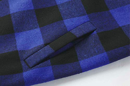 Chaqueta de tela escocesa para hombre, chaqueta de sherpa a cuadros de forro polar forrado de franela abrigo de manga larga con cremallera casual de invierno