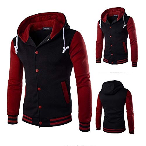 Chaqueta Deportiva para Deportiva Chaqueta Hombre con Capucha Chaquetas De Especial Estilo Béisbol Chaqueta para Hombre Ropa Chaqueta Universitaria Oldschool Chaqueta Casual con Capucha Y Botones