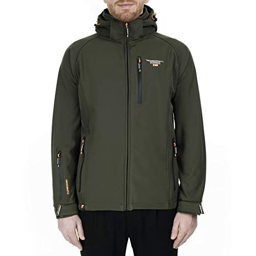 Chaqueta Geographical Norway Taboo para hombre, softshell, para exteriores, para lluvia caqui L
