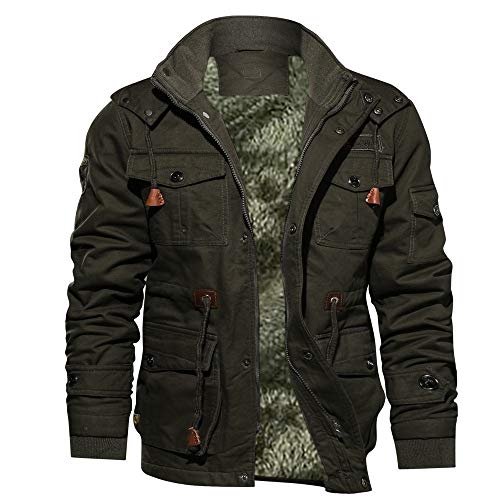 Chaqueta Invierno Hombre Táctico Ropa de Moto Manga Larga Chaqueta Militar Gran tamaño Transpirable Abrigo Jacket Parka Pullover Coat Caliente riou