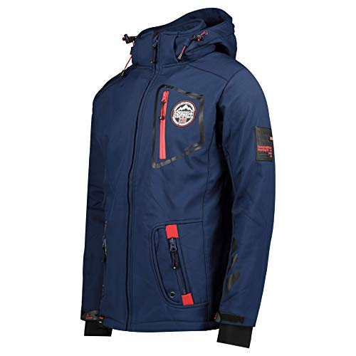 Chaqueta multifunción softshell impermeable para hombre de Geographical Norway, Otoño/Invierno, Manga Larga, Mujer, color azul oscuro, tamaño L