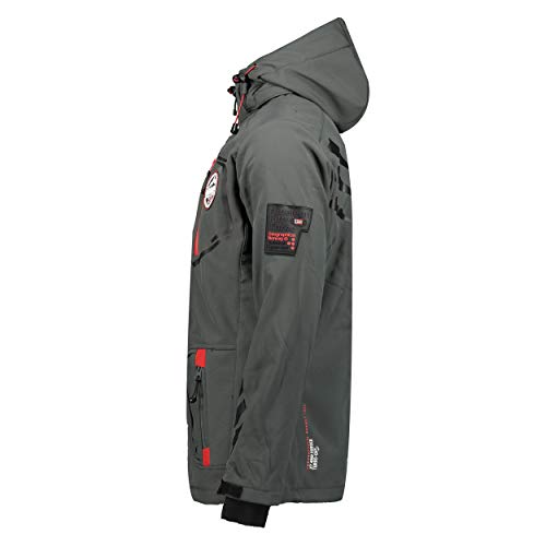 Chaqueta multifunción softshell impermeable para hombre de Geographical Norway, Otoño/Invierno, Manga Larga, Mujer, color gris, tamaño M