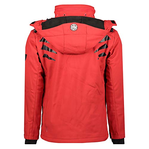 Chaqueta multifunción softshell impermeable para hombre de Geographical Norway, Otoño/Invierno, Manga Larga, Mujer, color rojo, tamaño L
